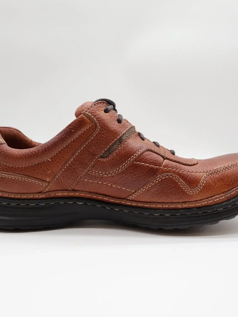 Hush Puppies Pathway Mens 10.5 Tan Leather Comfort Oxford Shoes H100746 NOS